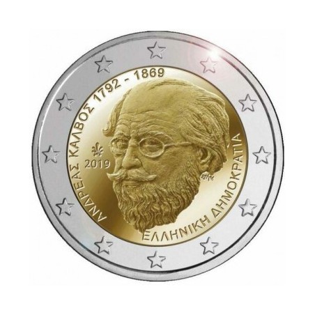 2 Euros  Grèce  2019 - 150ème anniversaire de la mort d’Andreas Kalvos