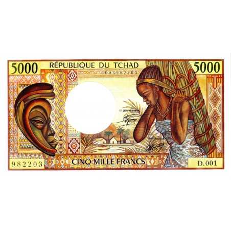 5000 Francs TCHAD 1991 P.11982203/D.001