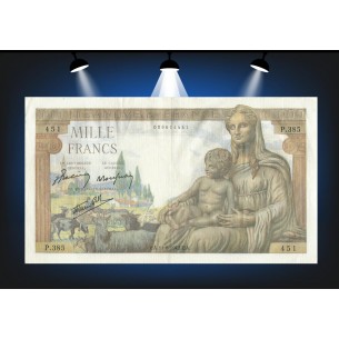 1000 Francs DÉESSE DÉMÉTER 1942  Alphabet  P.385/451