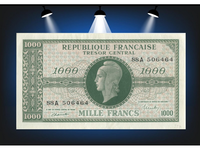 1000 Francs MARIANNE TRÉSOR 1945 VF.12.1  Alphabet 88A/ 506464