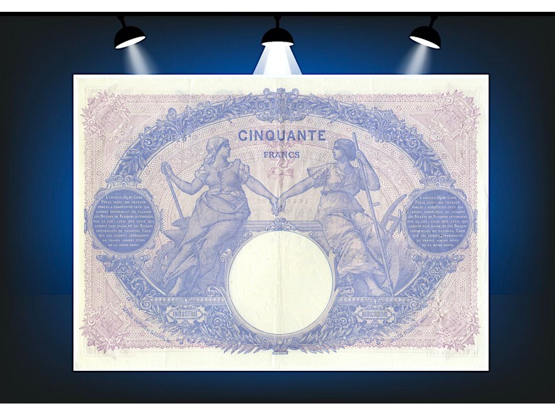 50 Francs BLEU & ROSE 1915 F.14.28  Alphabet...