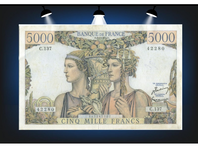 5000 Francs TERRE & MER 1953 Alphabet C.137