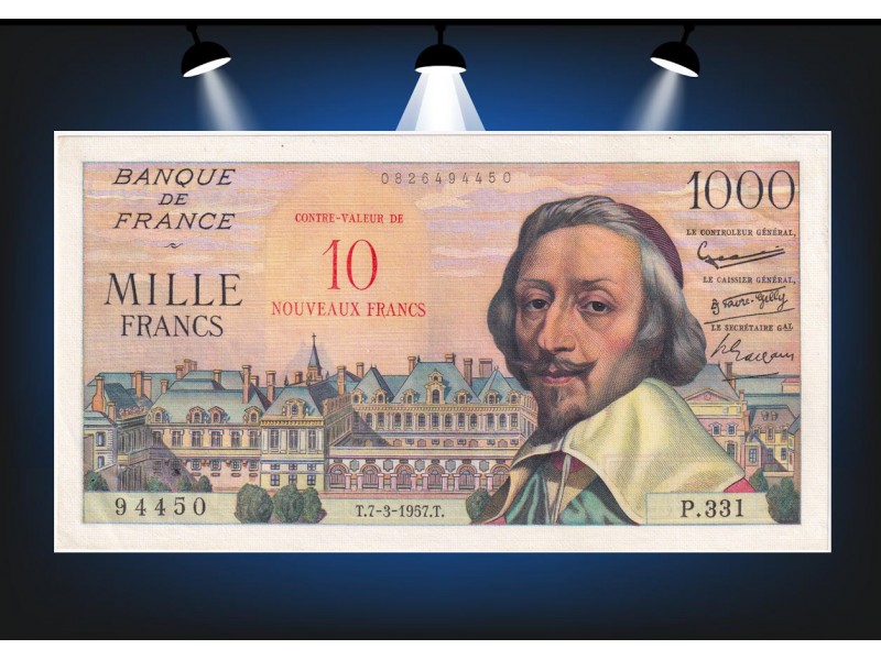 10 NF sur 1000 Francs RICHELIEU 1957 F.53.1