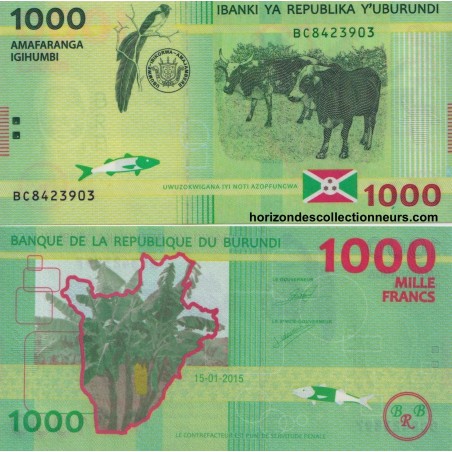 Burundi Billet 1000 Francs  2015 P-51a NEUF