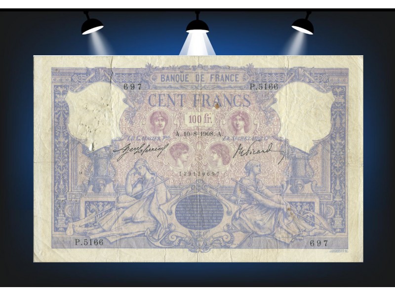 100 Francs BLEU & ROSE 1908 F.21.23