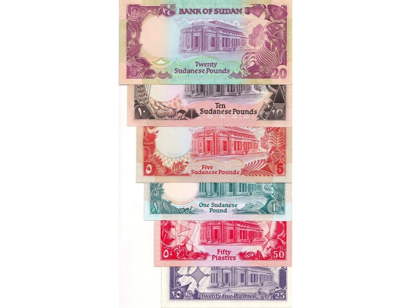 LOT DE 6 Billet SOUDAN : 25 Piastres à 20...