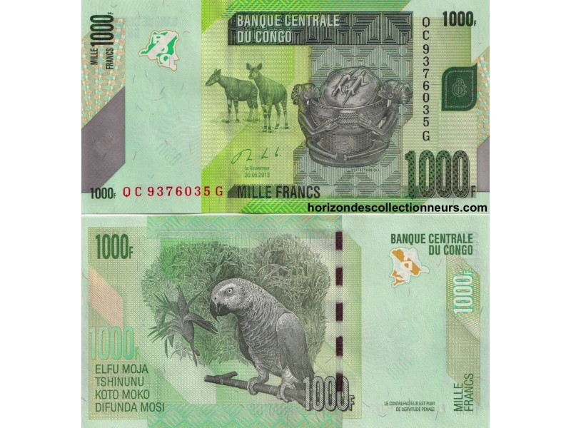 CONGO-Billet 1000 Francs 2013 P-101b NEUF-horizondescollectionneurs.com