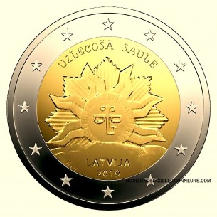 LETTONIE pièce 2 euros 2019 -Le Soleil Levant