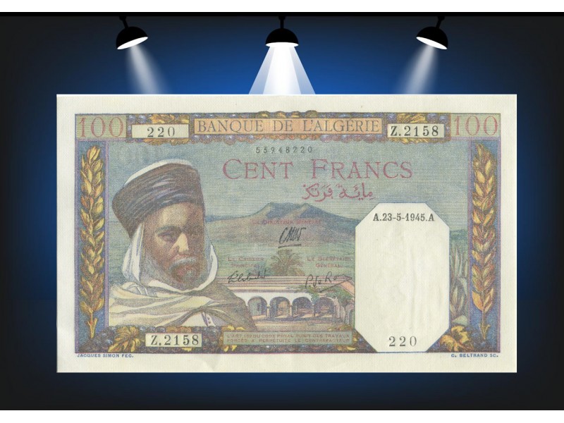 100 Francs ALGÉRIE 1945 P.85a