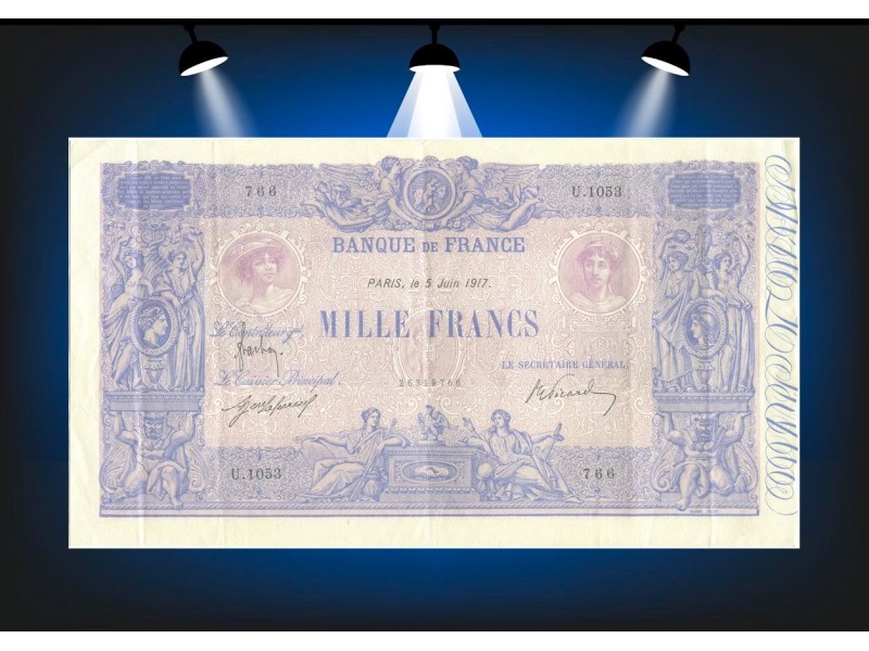 1000 Francs BLEU & ROSE 1917 F.36.31