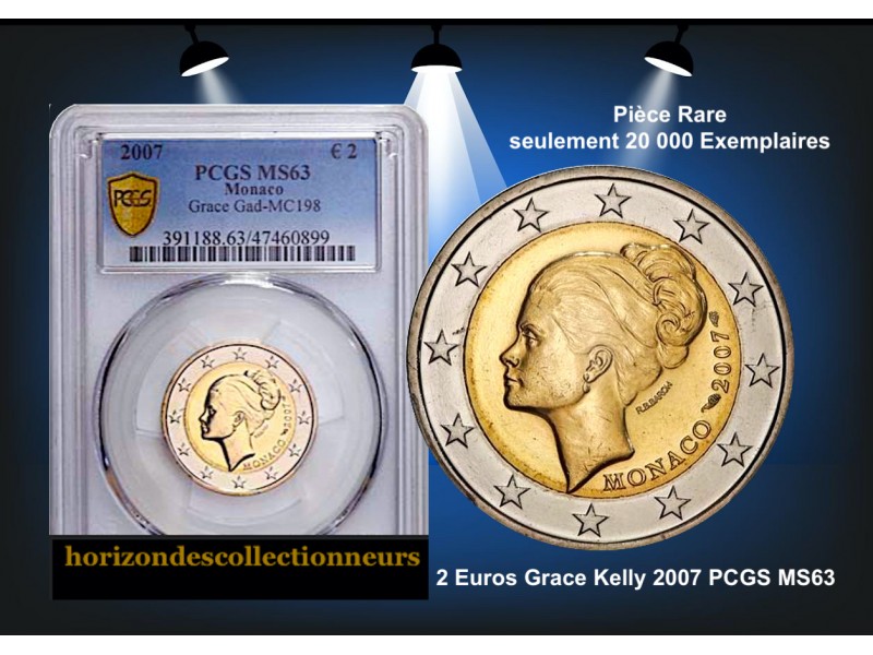 2 Euros MONACO 2007 Grace Kelly PCGS MS63