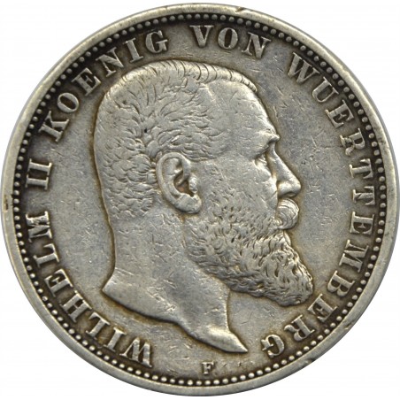 Pièce 5 Mark Allemagne 1898 Royaume de Wurtemberg