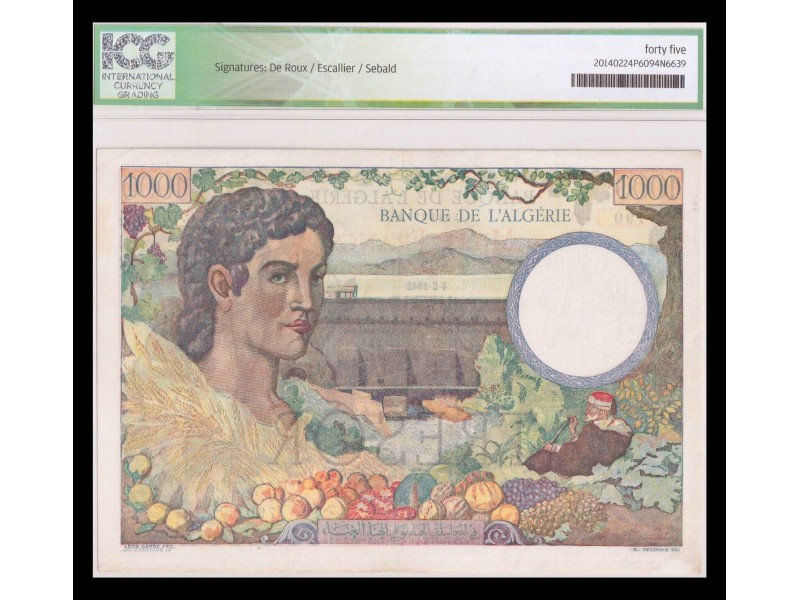 1000 Francs TRÉSOR ALGÉRIE 1942 P. 112a ICG 45...