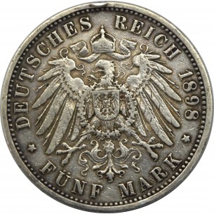 Pièce 5 Mark Allemagne 1898 Royaume de Wurtemberg 2