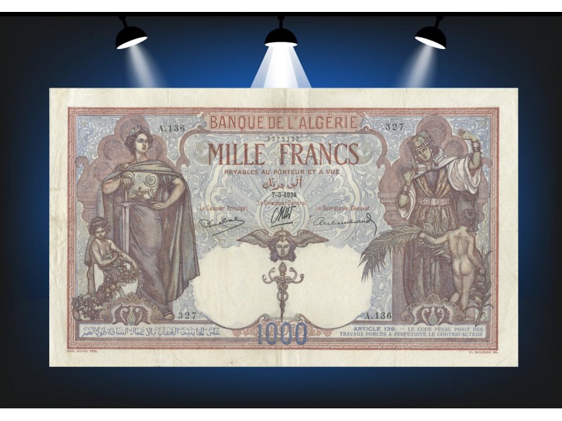 1000 Francs Algérie 1938 P.75b