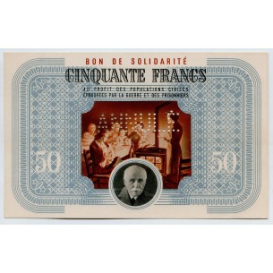 50 Francs BON DE SOLIDARITÉ FRANCE ANNULÉ 1941 KL.09A3