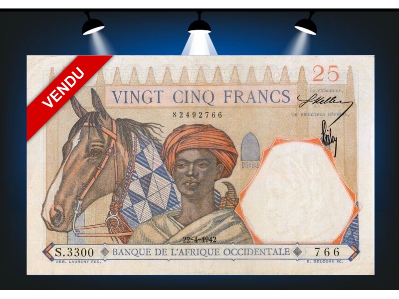 25 Francs AFRIQUE OCCIDENTALE FRANÇAISE 1942 P.27