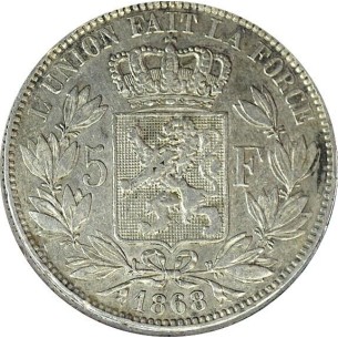 5 Francs Leopold II 1868 2