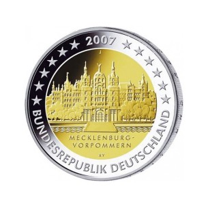 2 Euros Allemagne 2007 J Château de Schwerin