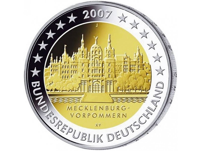 2 Euros Allemagne 2007 J Château de Schwerin