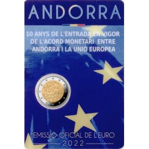 2 Euros ANDORRE 2022-  Accord monétaire entre Andorre et l’Union Européenne