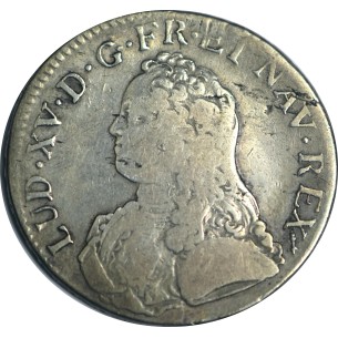 Écu Louis XV  1726  Lyon  dit "aux branches d'olivier"