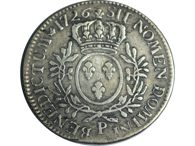 Écu Louis XV  1726  Lyon  dit "aux branches...