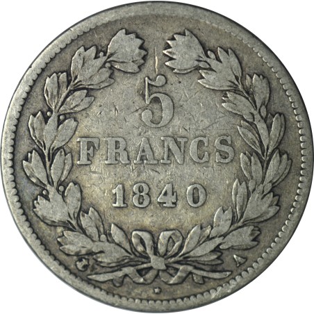 5 Francs LOUIS PHILIPPE Ier 1840 Paris