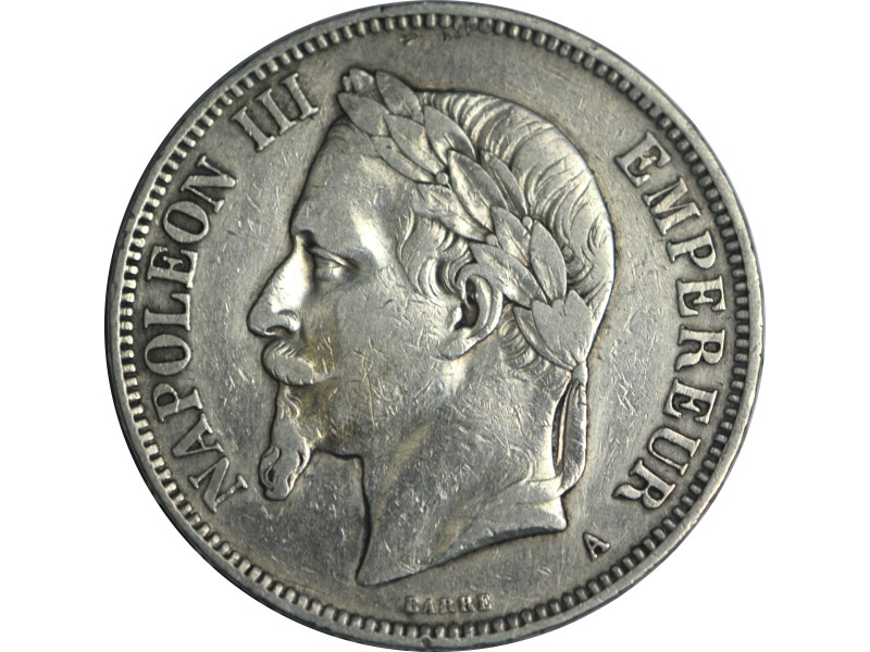 5 Francs Napoléon III 1870 Tête Laurée PARIS