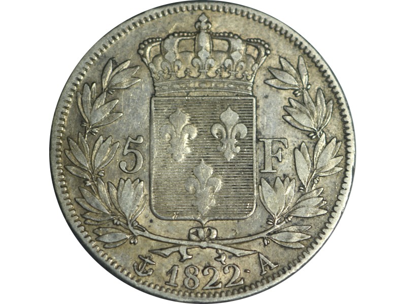 5 Francs LOUIS XVIII 1822 Paris