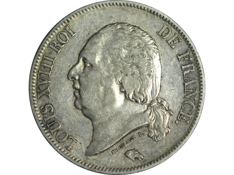 5 Francs LOUIS XVIII 1822 Paris