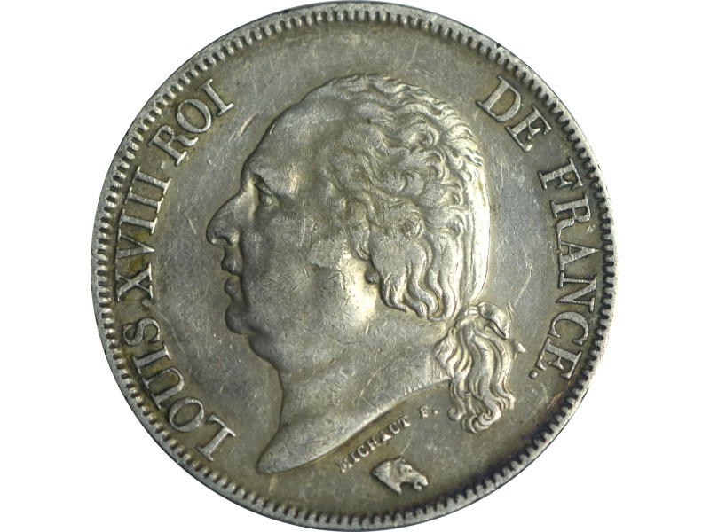 5 Francs LOUIS XVIII 1824 Perpignan