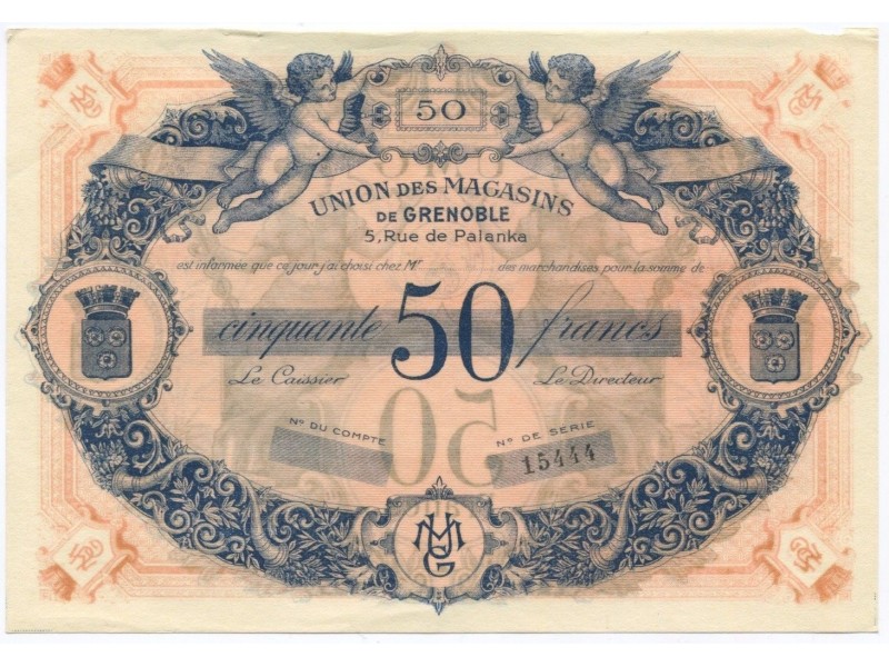 France 50 Francs Union des magasins de Grenoble