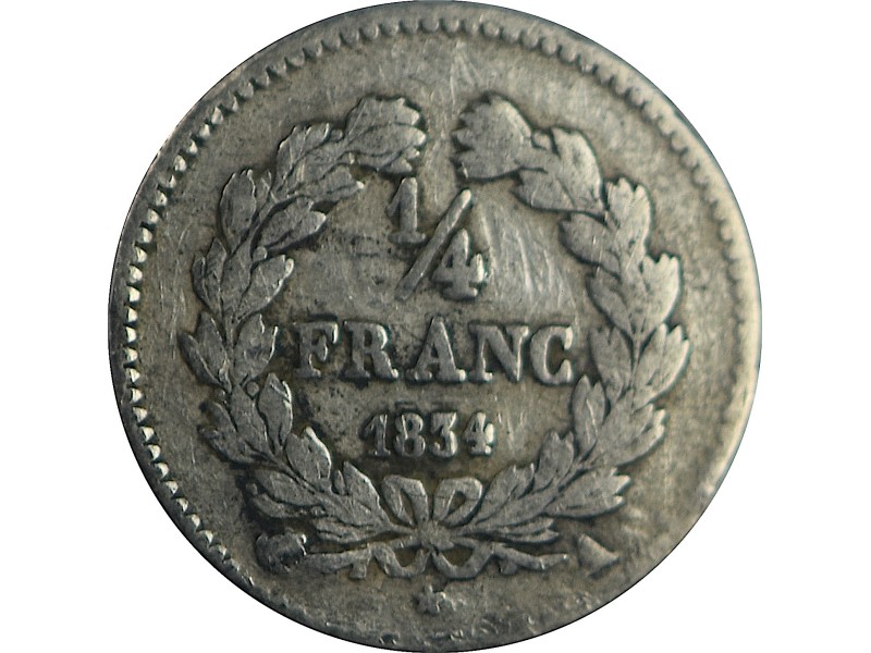 1/4 Franc LOUIS-PHILIPPE 1834 Paris