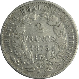 2 Francs CÉRÈS 1873 Paris