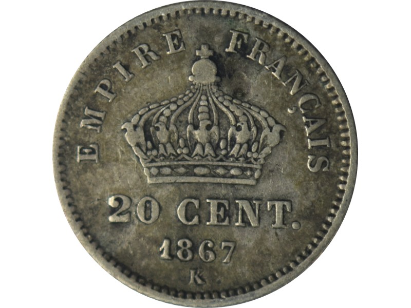 20 Centimes NAPOLÉON III 1867 BORDEAUX