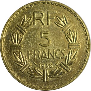 5 Francs LAVRILLIER 1938