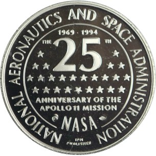 MÉDAILLE - ÉTAT UNIS NASA Mission Apollo 11, 25 ème...