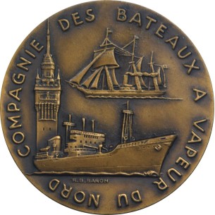 Médaille , Centenaire de la Compagnie des Bateaux à...