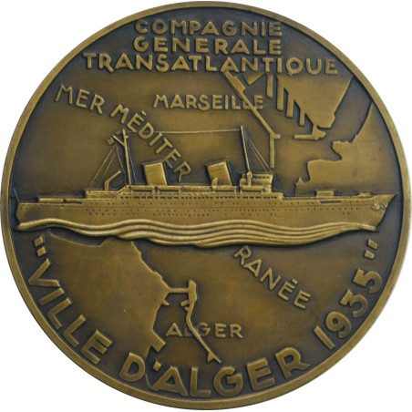 Compagnie Générale Transatlantique, Paquebot "Ville D'ALGER 1935 " par DELAMARRE