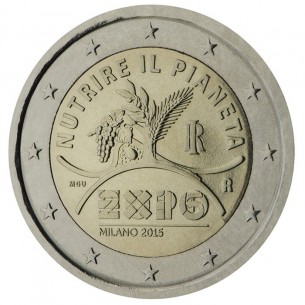 2 Euros com Italie 2015- Exposition Universelle de 2015 à Milan