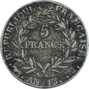 5 Francs NAPOLEON Empereur AN 13 TOULOUSE 2