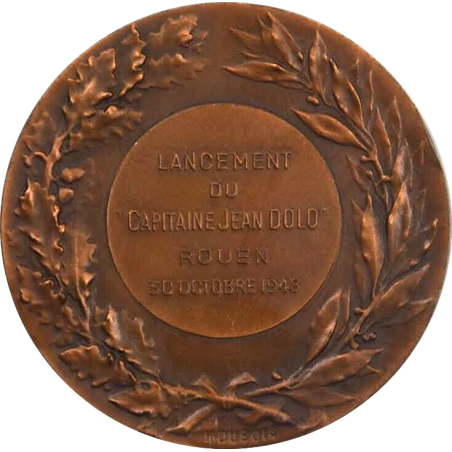 Médaille du Capitaine JEAN DOLO Rouen par H.Dubois