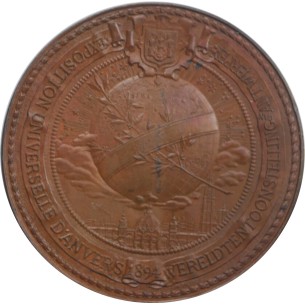 Médaille Exposition Universelle d'Anvers 1894, LEOPOLD II... 2