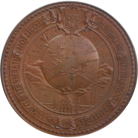 Médaille Exposition Universelle d'Anvers 1894, LEOPOLD II ROI DES BELGES