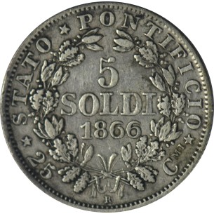 5 Soldi Pie VATICAN et États Pontificaux  IX an XXI 1866...