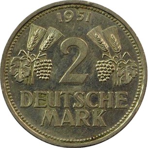2 Mark ALLEMAGNE Aigle 1951 MUNICH D