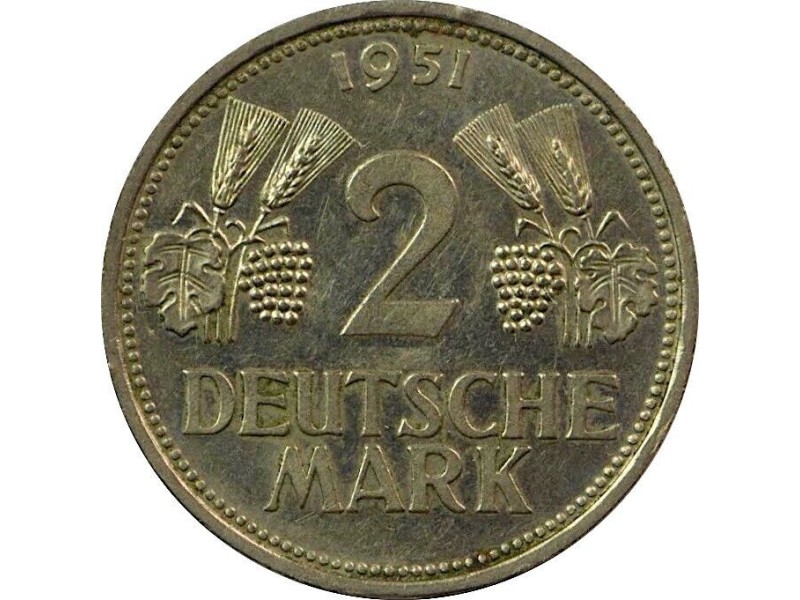 2 Mark ALLEMAGNE Aigle 1951 MUNICH D