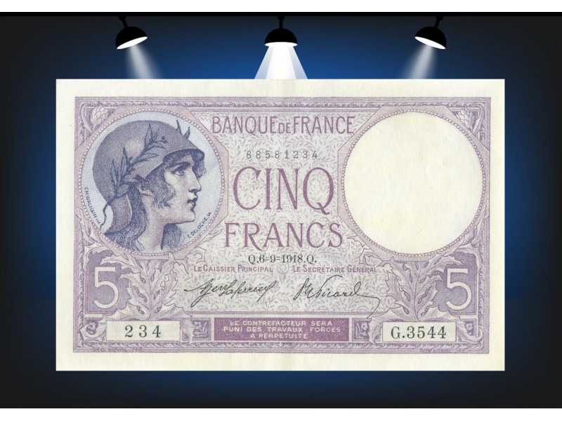 5 Francs VIOLET 1918 F.03.02.  Alphabet G.3544/234