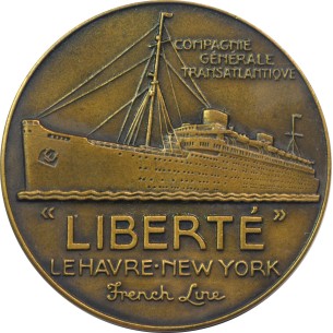 Médaille Compagnie Générale Transatlantique" Liberté" Le... 2